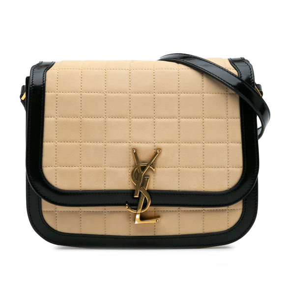 Pre-Loved Saint Laurent Medium Quilted Suede Monogram Solferino Crossbody - Picture 1 of 10